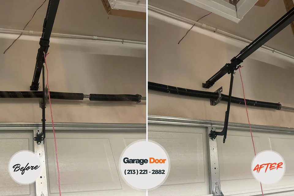 Before and after: garage door opener repair Whitesboro, TX